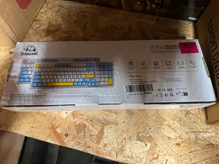 Ziyou Lang K96 Draadloos Mechanisch Toetsenbord, Computers en Software, Toetsenborden, Nieuw, Qwerty, Draadloos, Gaming toetsenbord
