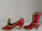 Rode kerstversiering schoen en laarsje rood met goud, Ophalen of Verzenden, Nieuw