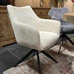Magazijn Leegverkoop Set 6 draai-eetstoelen ribstof metaal, Industrieel hotelchique, Metaal, Wit, Nieuw
