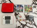 Nintendo 2DS Wit + Hoes, Oplader & Games, Spelcomputers en Games, Met games, Wit, 2DS, Ophalen of Verzenden