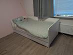 Wit uitschuif bed, Ophalen, Gebruikt, Eenpersoons, Wit