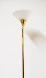 Goudkleurige Hollywood Regency vloerlamp. Vintage lamp., Ophalen, O, O, Vintage, japandi, eclectisch, hollywood regency