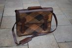 Vintage leren en geweven aktetas antiek, Antiek en Kunst, Ophalen of Verzenden