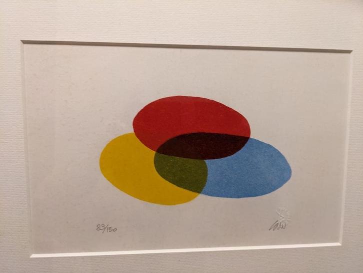 Litho van 3 overlappende ellipsen door Christophe Terlinden, Huis en Inrichting, Woonaccessoires | Schilderijen, Tekeningen en Foto's