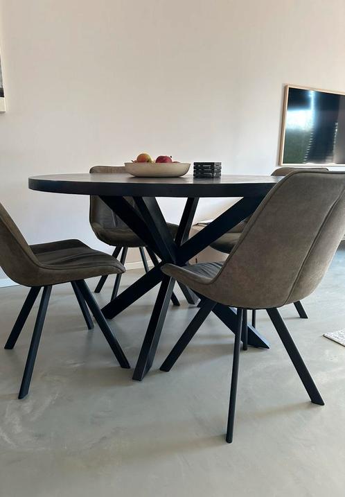Eetkamerstoelen Bas - stof Cowboy - olijfgroen 4stuks, Huis en Inrichting, Stoelen, Zo goed als nieuw, Stof, Overige kleuren, Ophalen