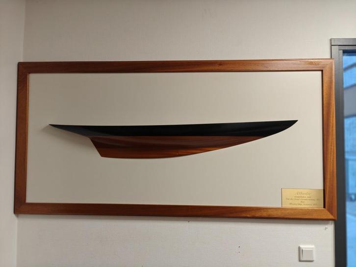 Scheepsmodel ‘Atlantic’ op paneel - wanddecoratie, Huis en Inrichting, Woonaccessoires | Wanddecoraties, Gebruikt, Ophalen