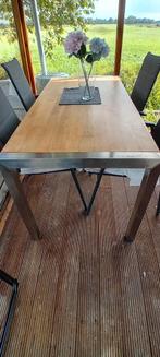 Tafel te koop eiken blad, Huis en Inrichting, Tafels | Eettafels, Ophalen, Gebruikt, 50 tot 100 cm, 150 tot 200 cm