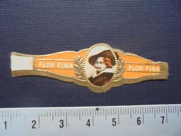 Oude sigarenband Flor Fina met man/hoed en nr. 9802 beschikbaar voor biedingen