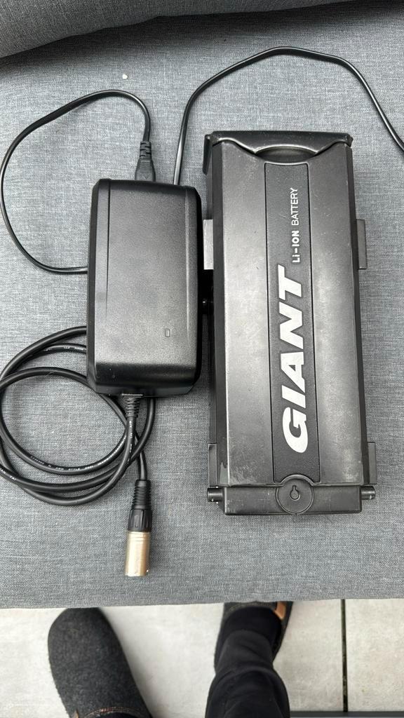 Originele GIANT Li-Ion e-bike accu + lader, Fietsen en Brommers, Fietsaccessoires | Fietsaccu's, Gebruikt, Ophalen