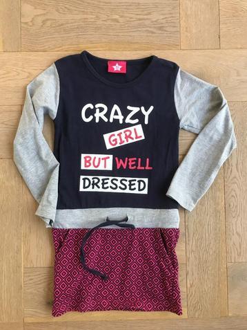 ZGAN Superleuke jurk 104/110 "Grazy girl but well dressed" beschikbaar voor biedingen
