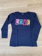 Donkerblauw shirt met lange mouwen longsleeve met LOVE, Ophalen of Verzenden, Gebruikt, Meisje, Shirt of Longsleeve