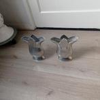 Twee aluminium vazen hoogte 25 cm, Ophalen of Verzenden, Overige kleuren, Overige materialen, Minder dan 50 cm