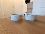 Marmeren drink - en voer bakken WIT. MAURETTE, Ophalen, Zo goed als nieuw