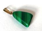 Malachiet hanger 835 zilver, Antiek, Sieraden, Tassen en Uiterlijk, Antieke sieraden, Ophalen, Zilver, Hanger, Met edelsteen
