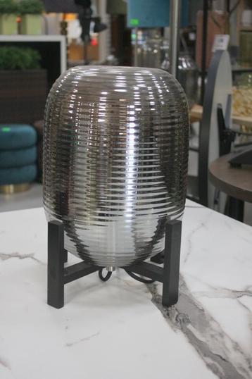 Light & Living tafellamp NIBALI hout smoked glas beschikbaar voor biedingen