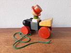 Vintage houten trekspeelgoed auto, Kinderen en Baby's, Speelgoed | Houten speelgoed, Ophalen of Verzenden, Zo goed als nieuw, Overige typen