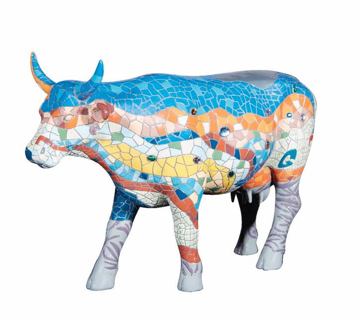 Nieuw Cow Parade koe Barcelona large gratis verzending., Antiek en Kunst, Kunst | Designobjecten, Ophalen of Verzenden