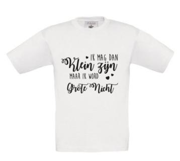 Tekst shirt baby/kind? Shirt ik mag dan klein zijn, zus neef