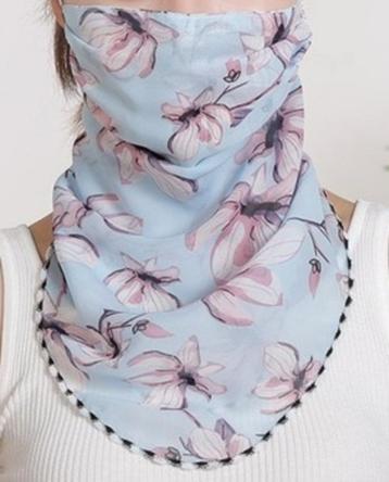 2 zijden achtige sjaal mondmaskers nooit gebruikt beschikbaar voor biedingen