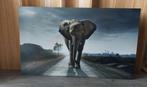 Reinders Wandelende Olifant schilderij 120x70, Ophalen, Minder dan 50 cm, Zo goed als nieuw, Schilderij