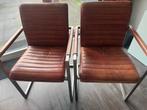 Set van 2 leren stoelen met armleuningen, Antiek en Kunst, Antiek | Meubels | Stoelen en Banken, Ophalen
