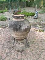 Grote bloempot op metalen voet, Tuin en Terras, Bloempotten, Ophalen, Gebruikt, 40 cm of meer, Rond