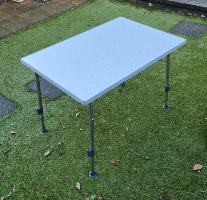 Verstelbare campingtafel - 68x100 cm, Tuin en Terras, Tuintafels, Gebruikt, Rechthoekig, Ophalen