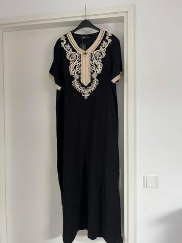 Marokkaanse jurk kaftan zwart goud 