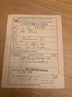 WOII Distributie Stamkaart Bloemendaal 1939, Verzamelen, Militaria | Tweede Wereldoorlog, Ophalen of Verzenden, Nederland