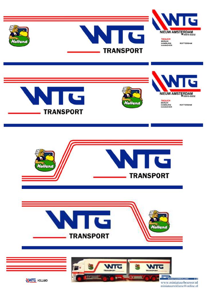 Vrachtauto decal 1:50 WTG Logistics ( combi ), Ophalen of Verzenden, Nieuw, Bus of Vrachtwagen, Overige merken