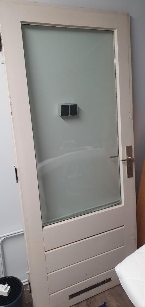 Hardhouten Meranti Buitendeur met HR++ Glas, Doe-het-zelf en Verbouw, Deuren en Horren, Buitendeur, 200 tot 215 cm, Glas, Ophalen of Verzenden