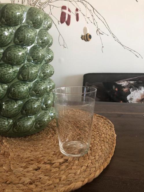 💝 ART DECO ROYAL LEERDAM guilloche geslepen waterglas, Antiek en Kunst, Antiek | Glas en Kristal, Ophalen of Verzenden