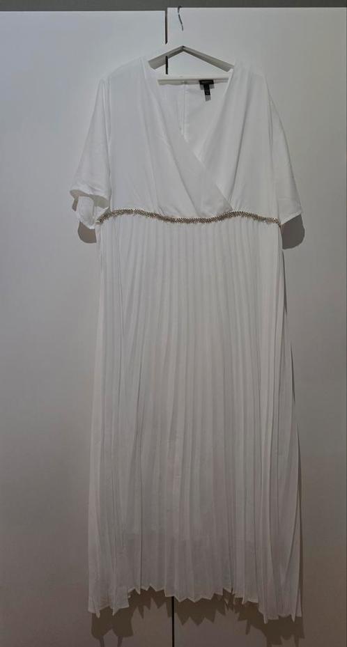 Ulla Popken Witte (Trouw) maxi - Jurk met stras sierband, Kleding | Dames, Jurken, Zo goed als nieuw, Maat 46/48 (XL) of groter