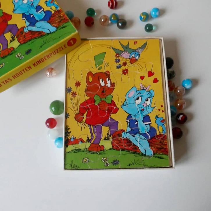 Vintage houten puzzel, Kinderen en Baby's, Speelgoed | Kinderpuzzels, Gebruikt, 2 tot 4 jaar, 10 tot 50 stukjes, Van hout, Ophalen of Verzenden