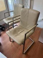 6 Eettafel stoelen gratis, Ophalen, Gebruikt, 75 tot 100 cm, Leer