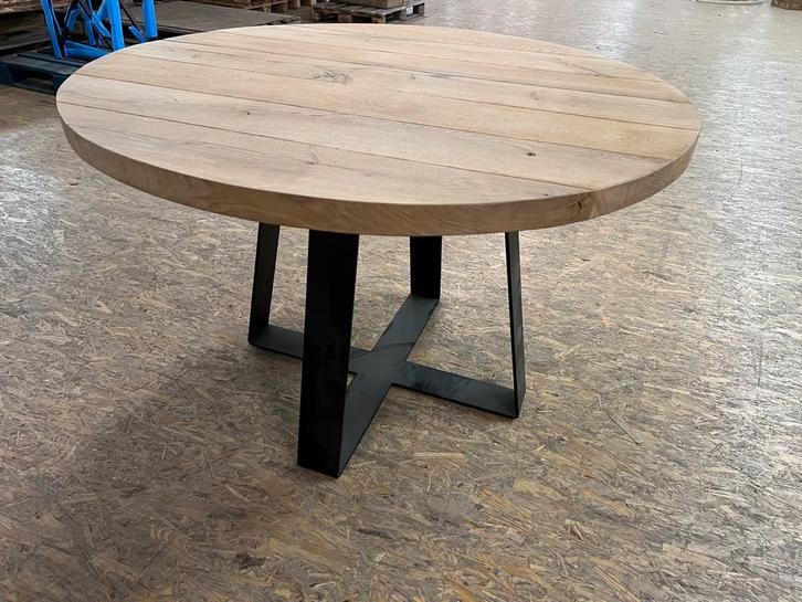 Ronde Eiken Eettafel 120cm - Nieuw!, Huis en Inrichting, Tafels | Eettafels, Nieuw, 100 tot 150 cm, Vier personen, Rond, Eikenhout