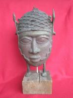 Antiek bronzen Benin sculptuur., Ophalen of Verzenden