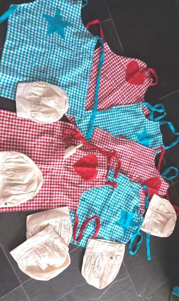 Kinderschortjes & koksmutsen voor kinderfeestje 6X, Kinderen en Baby's, Kinderkleding | Overige, Jongen of Meisje, Ophalen of Verzenden