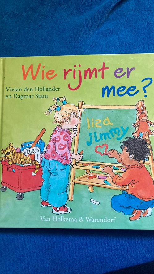 Vivian den Hollander - Wie rijmt er mee?, Boeken, Kinderboeken | Baby's en Peuters, Zo goed als nieuw, 3 tot 4 jaar, Ophalen of Verzenden