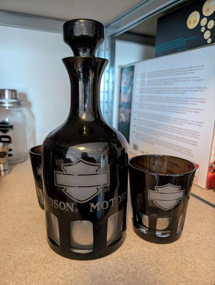 Harley Davidson Wijnkaraf Set, Antiek en Kunst, Antiek | Glas en Kristal, Ophalen