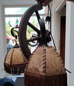Vintage Jaren 80 Schemerlamp Wagenwiel Design, Huis en Inrichting, Gebruikt, Jaren 80, Ophalen of Verzenden, Metaal
