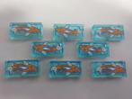 nr. 7204, 8 Tegeltjes 1x2 met Koi karper., Ophalen, Nieuw, Complete set, Lego