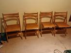 Houten Klapstoelen - Set van 4, Huis en Inrichting, Stoelen, Ophalen, Gebruikt, Bruin, Vier
