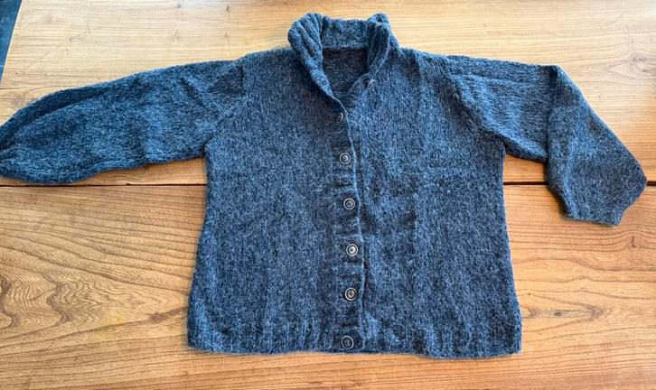 Zelf gebreid blauw wollen vest met knopen en kraag, Kleding | Dames, Truien en Vesten, Nieuw, Maat 42/44 (L), Blauw, Ophalen of Verzenden