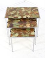 vintage nesting tables mini set - onyx gratis bezorging NL, Huis en Inrichting, Tafels | Bijzettafels, Minder dan 45 cm, Minder dan 55 cm
