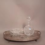 ovalen dienblad uit Sheffield Silverplated op leeuwenpootjes, Ophalen of Verzenden