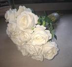 La Rose 15 stuks witte zijden kunst rozen, kunstbloemen, Ophalen of Verzenden, Zo goed als nieuw, Binnen