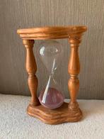 Grote oude zandloper hout en glas, Ophalen of Verzenden