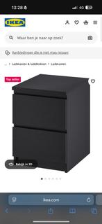2x malm nachtkastje zwart, Huis en Inrichting, Gebruikt, Minder dan 45 cm, Hout, 55 tot 70 cm