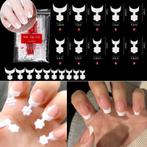 500 Stuks Acryl Franse Nail Tips Korte Nep Nagels Wit., ., Wit, Nieuw, Ophalen of Verzenden